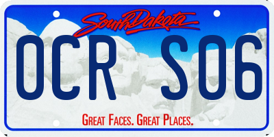 SD license plate 0CRS06