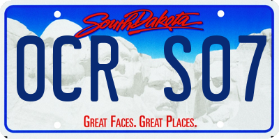 SD license plate 0CRS07
