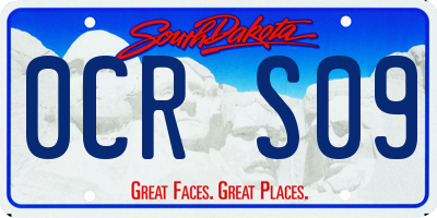 SD license plate 0CRS09