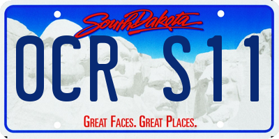 SD license plate 0CRS11