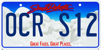 SD license plate 0CRS12