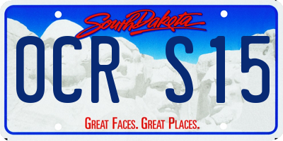 SD license plate 0CRS15