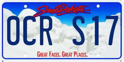 SD license plate 0CRS17