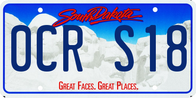 SD license plate 0CRS18