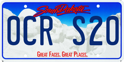 SD license plate 0CRS20