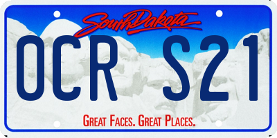 SD license plate 0CRS21