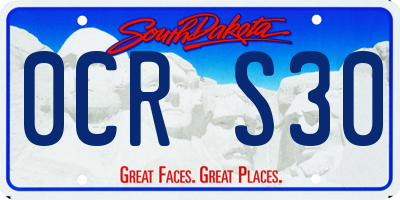 SD license plate 0CRS30