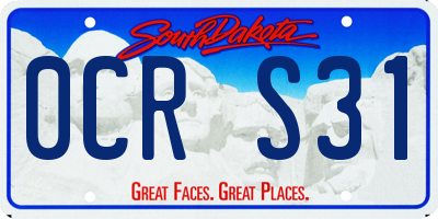 SD license plate 0CRS31