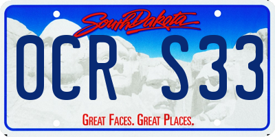 SD license plate 0CRS33