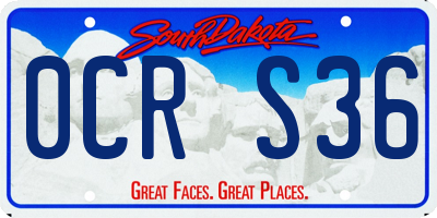 SD license plate 0CRS36