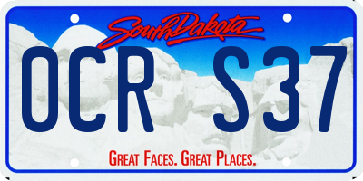 SD license plate 0CRS37
