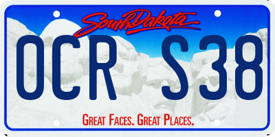 SD license plate 0CRS38