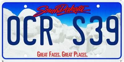 SD license plate 0CRS39