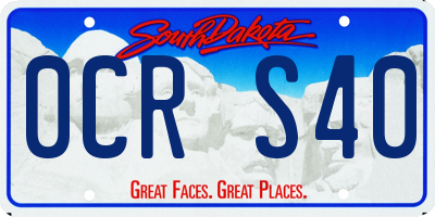 SD license plate 0CRS40