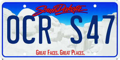 SD license plate 0CRS47
