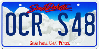 SD license plate 0CRS48