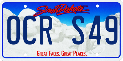 SD license plate 0CRS49