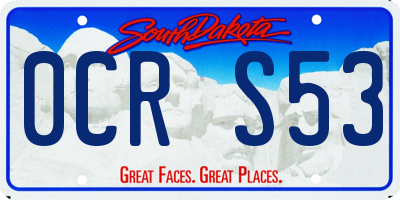 SD license plate 0CRS53