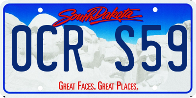 SD license plate 0CRS59