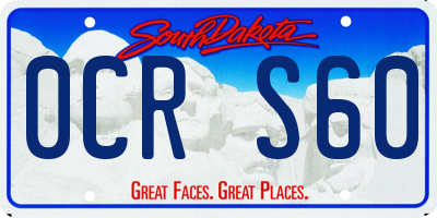 SD license plate 0CRS60