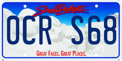 SD license plate 0CRS68
