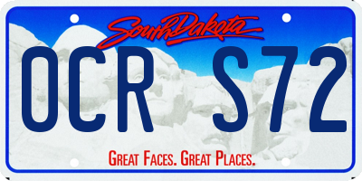 SD license plate 0CRS72