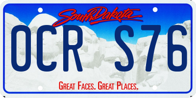 SD license plate 0CRS76