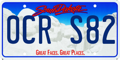 SD license plate 0CRS82