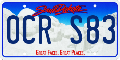 SD license plate 0CRS83