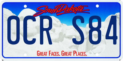 SD license plate 0CRS84