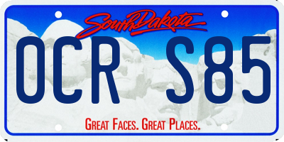 SD license plate 0CRS85