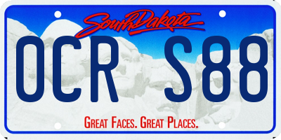 SD license plate 0CRS88