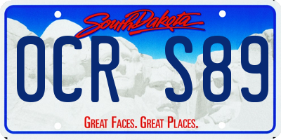 SD license plate 0CRS89