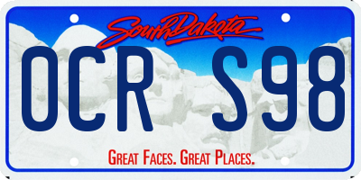 SD license plate 0CRS98