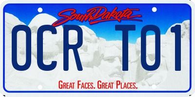 SD license plate 0CRT01