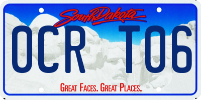 SD license plate 0CRT06