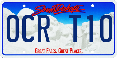 SD license plate 0CRT10