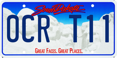 SD license plate 0CRT11