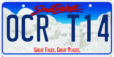 SD license plate 0CRT14