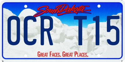 SD license plate 0CRT15