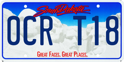 SD license plate 0CRT18