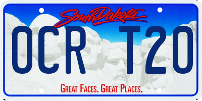 SD license plate 0CRT20