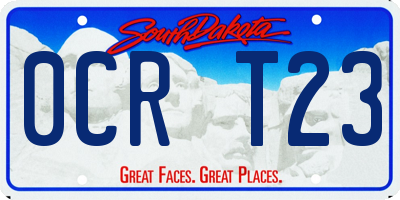 SD license plate 0CRT23