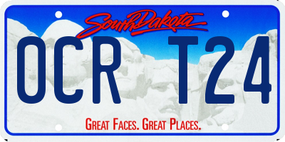 SD license plate 0CRT24