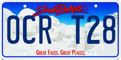 SD license plate 0CRT28