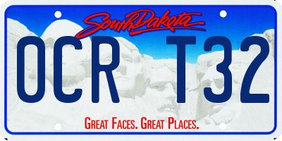 SD license plate 0CRT32