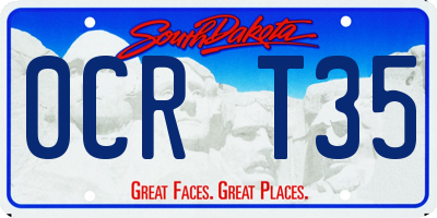 SD license plate 0CRT35