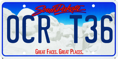 SD license plate 0CRT36