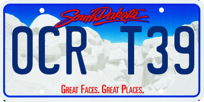 SD license plate 0CRT39