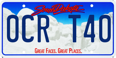 SD license plate 0CRT40